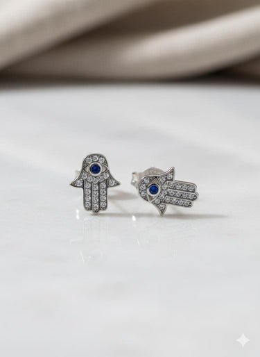 925 Silver Hamsa Earrings